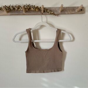 Nude Tan Beige Crop Bra Top Size Small